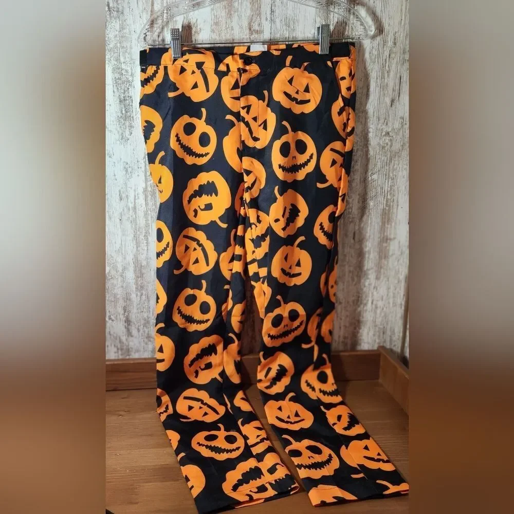 Spirit Halloween Pumpkin Suit - Black and Orange Jack-O-Lantern Big Boys